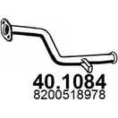 Выхлопная труба глушителя ASSO 40.1084 Renault Wind (E4M) 1 Кабриолет 1.2 (E4MF) 101 л.с. 2010 – наст. время U VTZR6