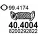 Выхлопная труба глушителя ASSO 40.4004 Renault Laguna (BG) 2 Хэтчбек 2.2 dCi (BG0F) 150 л.с. 2001 – 2006 P 8T3SQ
