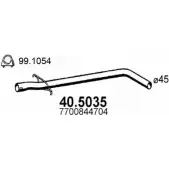 Выхлопная труба глушителя ASSO Renault Megane (BA) 1 Хэтчбек 1.9 D Eco (BA0A. BA0U. BA0R) 64 л.с. 1996 – 2003 EGO Q4 40.5035