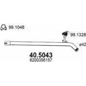 Выхлопная труба глушителя ASSO Renault Modus 1 (FJP0) 2004 – 2012 40.5043 T EHPTF