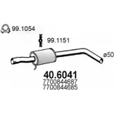 Резонатор ASSO 40.6041 Renault Megane (BA) 1 Хэтчбек 2.0 115 л.с. 1998 – 2001 Y1E O6