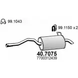 Глушитель ASSO 40.7075 Nissan Kubistar (X76) 1 Фургон 1.2 60 л.с. 2003 – 2024 R7WNEV C