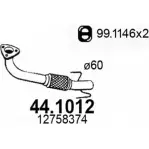Выхлопная труба глушителя ASSO Saab 9-3 (YS3F) 2 Седан 2.0 t xWD 241 л.с. 2009 – 2015 44.1012 YB5C WA