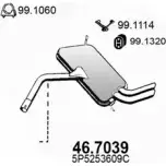 Задний глушитель ASSO Seat Altea (5P5, 5P8) 1 Минивэн XL 2.0 TDI 140 л.с. 2006 – 2024 46.7039 ML0X3 MP DRS7J91