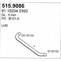 Выхлопная труба глушителя ASSO 515.9086 2409200 00HO 1X4