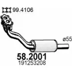 Предглушитель ASSO 58.2001 Volkswagen Passat (B3-B4) 2 1988 – 1997 U48 Z4M