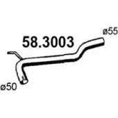 Выхлопная труба глушителя ASSO Volkswagen Transporter (T4) 4 1990 – 2003 U6 5GGA 58.3003