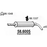 Резонатор ASSO J ZZP6DG Volkswagen Polo (6N2) 3 Хэтчбек 1.9 SDI 64 л.с. 1999 – 2001 58.6005