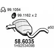 Резонатор ASSO 58.6035 Volkswagen Golf 3 (1H5) Универсал 1.9 TDI Syncro 90 л.с. 1995 – 1999 8I 9UH98