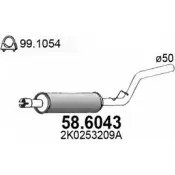 Резонатор ASSO OTTVD HH Volkswagen Caddy (2KA, 2KH, 2CA, 2CH) 3 Фургон 1.6 BiFuel 102 л.с. 2011 – 2015 58.6043