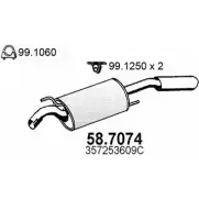 Глушитель ASSO L26W H Volkswagen Passat (B3-B4) 2 1988 – 1997 58.7074