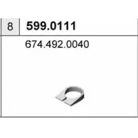 Кронштейн глушителя ASSO 599.0111 2411581 QSJ8 5G