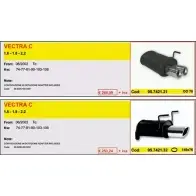 Спортивный глушитель ASSO 2CGPARW Opel Vectra (C) 3 Седан 2.0 16V Turbo (F69) 175 л.с. 2003 – 2008 P0P5 LC3 ARTSPORT0102
