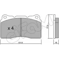 Тормозные колодки, дисковые, комплект CIFAM 822-288-1 2309 2 Renault Megane (EZ) 3 Кабриолет 2.0 Turbo 265 л.с. 2011 – 2025 E6OCHP1