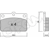 Тормозные колодки, дисковые, комплект CIFAM KP1TR6Q 2468013 822-440-0 203 02