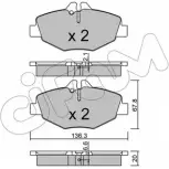 Тормозные колодки, дисковые, комплект CIFAM 23744 Mercedes E-Class (W211) 3 Седан 2.7 E 270 CDI (2116) 163 л.с. 2002 – 2008 2 3743 822-562-0