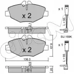 Тормозные колодки, дисковые, комплект CIFAM 2 3743 822-562-0K 23744 Mercedes E-Class (W211) 3 Седан 2.7 E 270 CDI (2116) 163 л.с. 2002 – 2008