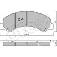 Тормозные колодки, дисковые, комплект CIFAM ZSLZ4RB 2 9258 822-621-0 2468258