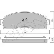 Тормозные колодки, дисковые, комплект CIFAM NCE4S8 822-685-0 Ford Explorer 2 (EX, UN150) Внедорожник 4.0 V6 4WD 207 л.с. 1996 – 2001 2 5068