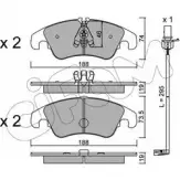 Тормозные колодки, дисковые, комплект CIFAM 24743 2440 9 822-775-4K Audi A6 (C7) 4 Седан 2.0 Tfsi 220 л.с. 2013 – 2018