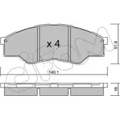 Тормозные колодки, дисковые, комплект CIFAM T1MPB46 822-797-0 245 67 Toyota Hilux (AN10, 20, 30) 7 Пикап 4.0 (GGN15) 238 л.с. 2005 – 2025