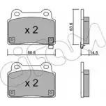 Тормозные колодки, дисковые, комплект CIFAM 24 827 24849 Mitsubishi Lancer 10 (CZ4A) Седан 2.0 EVO x FQ360 (CZ4A) 359 л.с. 2008 – 2015 822-826-0