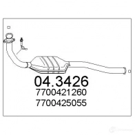 Катализатор MTS Renault Megane (BA) 1 Хэтчбек 1.6 e (BA0F. BA0S) 90 л.с. 1996 – 1999 043426 8033464062644 C VX254