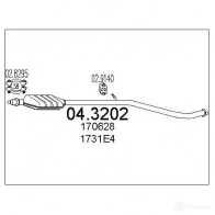 Катализатор MTS Peugeot 206 1 (2AC) Хэтчбек 1.1 54 л.с. 1998 – 2000 043202 8033464060664 N52MN CX