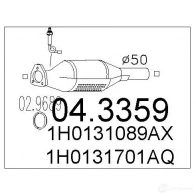 Катализатор MTS 043359 8033464062033 Volkswagen Golf 3 (1E7) Кабриолет G4 8MR