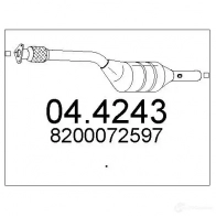 Катализатор MTS 8033464914615 Renault Laguna (KG) 2 Универсал 2.0 16V IDE (KG0N) 140 л.с. 2001 – 2007 044243 HS X8X