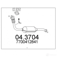 Катализатор MTS 043704 8033464064426 Renault Twingo (C06) 1 Хэтчбек 1.2 (C067) 54 л.с. 1996 – 2007 C RN0C7