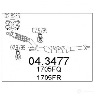 Катализатор MTS 8033464063139 043477 R Z1IX Citroen Xsara Picasso 1 (N68) Минивэн 2.0 HDi 90 л.с. 1999 – 2024