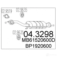 Катализатор MTS 043298 8033464061500 FYAVK0 F Mazda MX-3