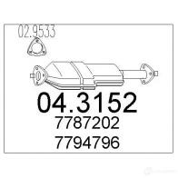 Катализатор MTS 8033464060329 OL YR78R Fiat Tempra (159) 2 Универсал 1.6 i.e. (159.AJ) 90 л.с. 1994 – 1996 043152