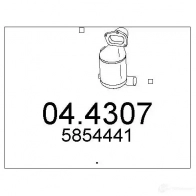 Катализатор MTS 8033464158705 Opel Meriva (A) 1 Минивэн 1.3 CDTI (E75) 69 л.с. 2005 – 2010 WM2I2 Z7 044307