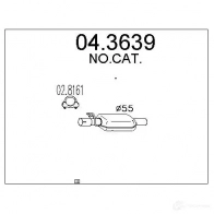 Катализатор MTS 8033464063757 Fiat Stilo (192) 1 Универсал 1.9 JTD 80 л.с. 2003 – 2008 1T QNBP 043639
