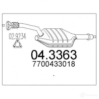 Катализатор MTS YF7K9M Y 043363 Renault Laguna (K56) 1 Универсал 2.0 16V (A56A/B) 140 л.с. 1999 – 2001 8033464062064