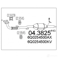 Катализатор MTS Volkswagen Polo (9N) 4 Хэтчбек 1.4 16V 75 л.с. 2001 – 2008 8033464065638 PIGP 4T 043825