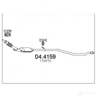 Катализатор MTS 044159 O3 OMMV Citroen Berlingo 1 (M49, MB) Фургон 2.0 HDI 90 (MBRHY. MCRHY) 90 л.с. 1999 – 2011 8033464912673