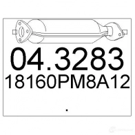 Катализатор MTS G FJ8OQ 8033464061388 Honda Civic 6 (MA, MB) Фастбэк 1.5 i Vtec E (MA9) 90 л.с. 1994 – 1997 043283