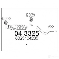 Катализатор MTS 043325 Renault Espace (JS63) 2 Минивэн 2.1 TD (J63E) 90 л.с. 1994 – 1996 8033464061708 2N5X L