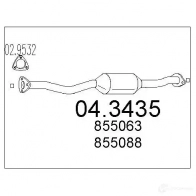 Катализатор MTS Opel Astra (F) 1 Хэтчбек 1.4 i (F08) 60 л.с. 1991 – 1998 8033464062736 TWF J6 043435