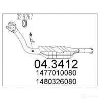 Катализатор MTS 043412 2FG SWC Fiat Scudo 8033464062507