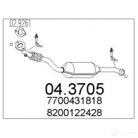 Катализатор MTS 043705 Renault Twingo (C06) 1 Хэтчбек 1.2 16V (C06C. C06D. C06K) 75 л.с. 2001 – 2007 1N TDPG3 8033464064433
