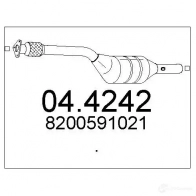 Катализатор MTS 8033464914608 4LA 9U7 044242 Renault Laguna (KG) 2 Универсал 1.8 16V (KG0J) 116 л.с. 2001 – 2005