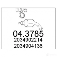 Катализатор MTS 043785 Mercedes C-Class (W203) 2 Седан 2.2 C 200 CDI (2007) 122 л.с. 2003 – 2007 JE KQX 8033464065232