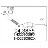 Катализатор MTS 043855 8033464065928 Volkswagen Golf 3 1993 – 1997 RQK 1S