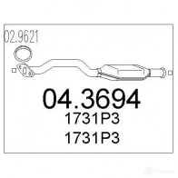 Катализатор MTS 9 EKUADF 043694 8033464064327 Citroen Saxo 1 (S0, S1) Хэтчбек 1.6 120 л.с. 1996 – 2004