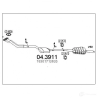 Катализатор MTS 8033464066482 3WQO MVI Bmw 3 (E46) 4 Купе 1.6 316 Ci 105 л.с. 2000 – 2006 043911