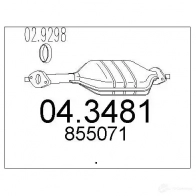 Катализатор MTS 8033464063177 7T YVI 043481 Opel Astra (F) 1 Универсал 1.8 i (F08. C05) 90 л.с. 1991 – 1998